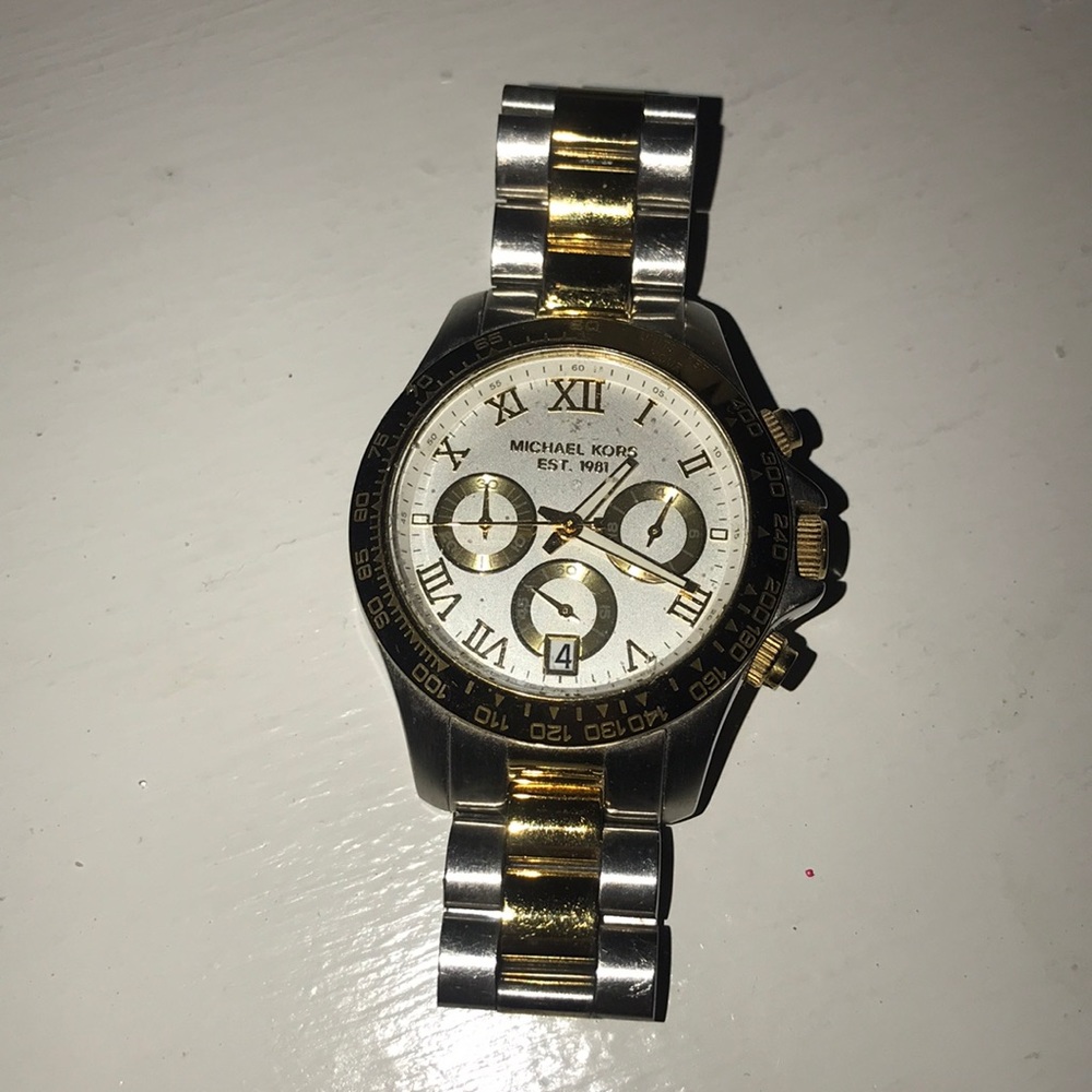 Michael Kors steel and gold watch